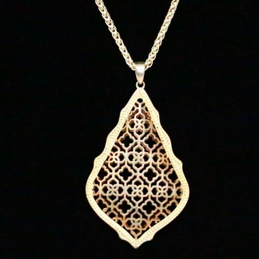 Kendra Scott Gold & Rose Gold Plated Filigree Pendant Necklace